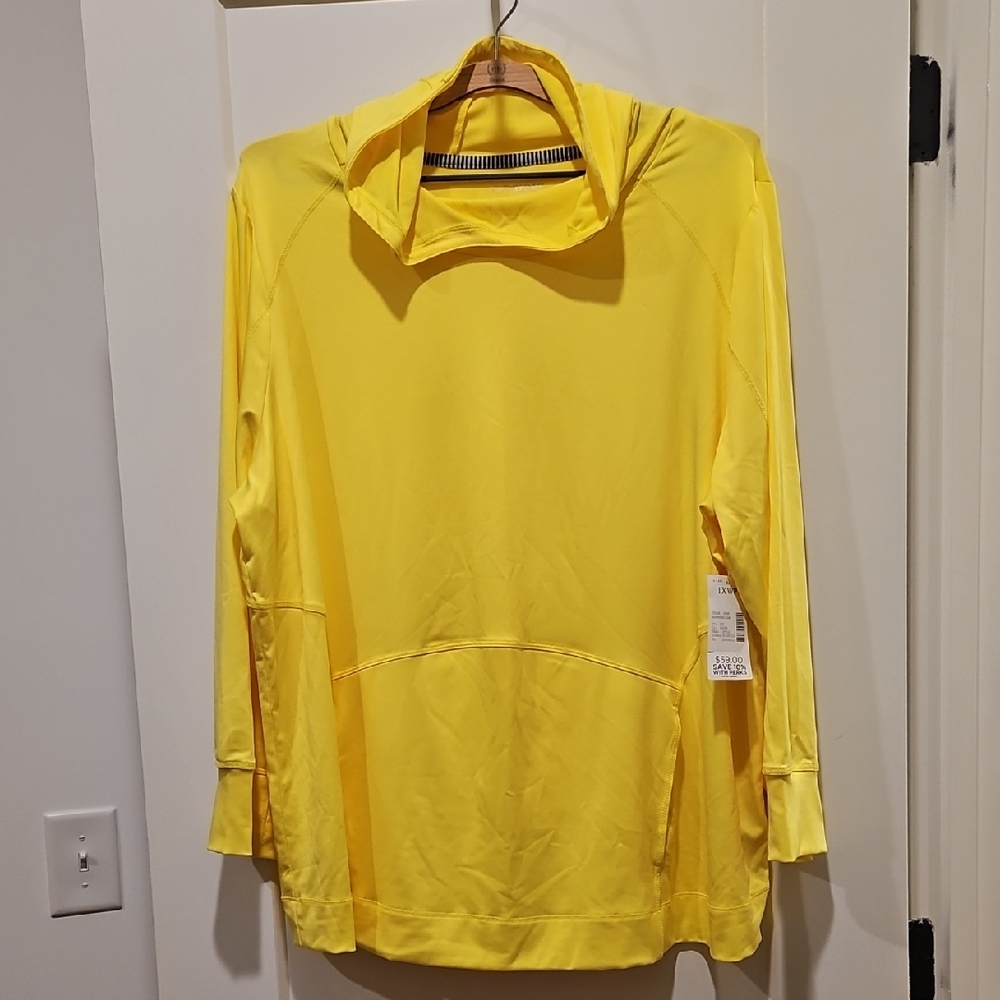 Catherine's Hooded Yellow Women's Top - Size 1X/WP, 18/20WP Petite